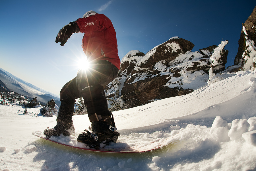 Snow Boarder and Skiing